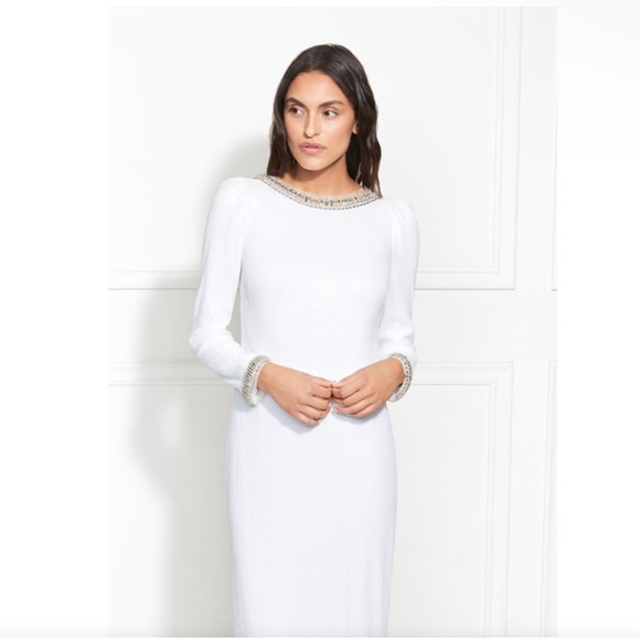 Rachel Zoe Grace Embellished Fluid Sequins Maxi Dress Wedding Gown NWT $695 - Picture 2 of 9